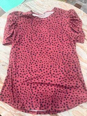 SHEIN Clasi Puff Sleeve Spotted Print Blouse
